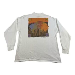 Vtg 1992 Torro Del Indio Buffalo Art Painting Long Sleeve T Shirt Saldana Sz XL